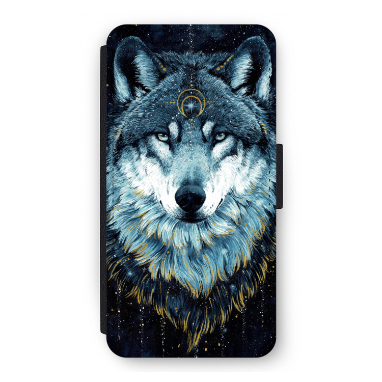 Darkness Wolf: iPhone 12 Pro Flip Hoesje