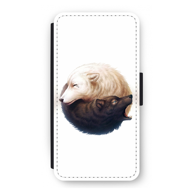 Yin Yang Wolves: iPhone 12 Pro Flip Hoesje