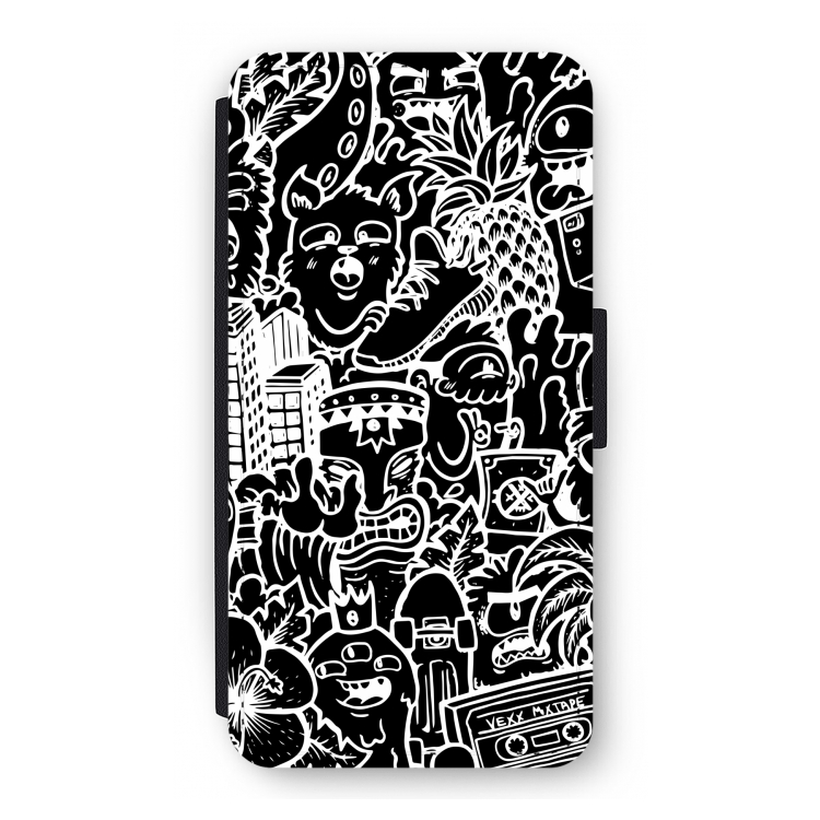 Vexx Black Mixtape: iPhone 12 Pro Flip Hoesje