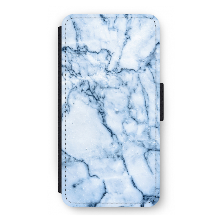 Blauw marmer: iPhone 12 Pro Flip Hoesje