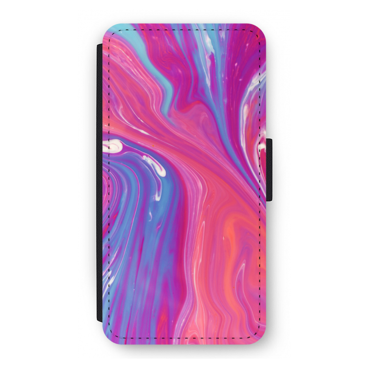 Paarse stroom: iPhone 12 Pro Flip Hoesje