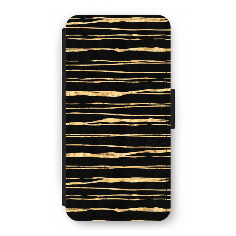 Gouden strepen: iPhone 12 Pro Flip Hoesje