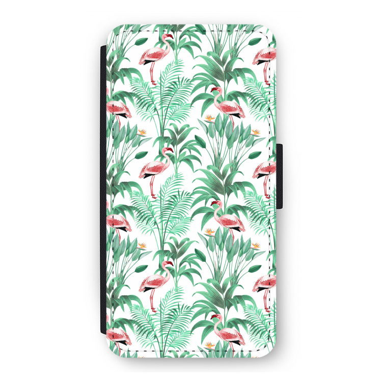Flamingo bladeren: iPhone 12 Pro Flip Hoesje