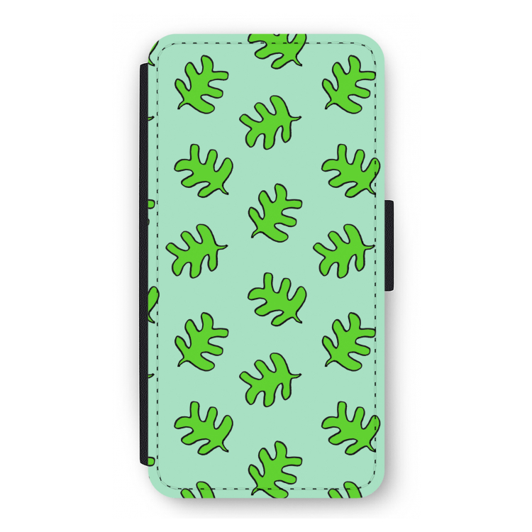 Groene blaadjes: iPhone 12 Pro Flip Hoesje