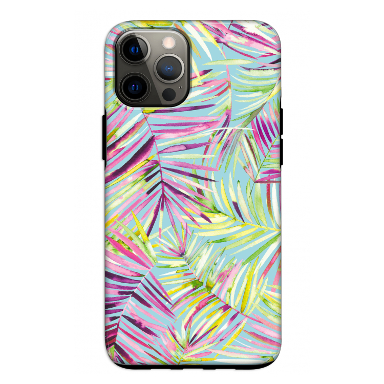 Tropical Palms Blue: iPhone 12 Pro Tough Case