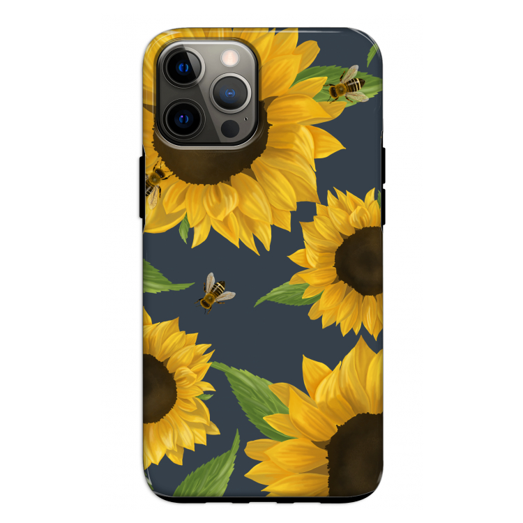 Sunflower and bees: iPhone 12 Pro Tough Case