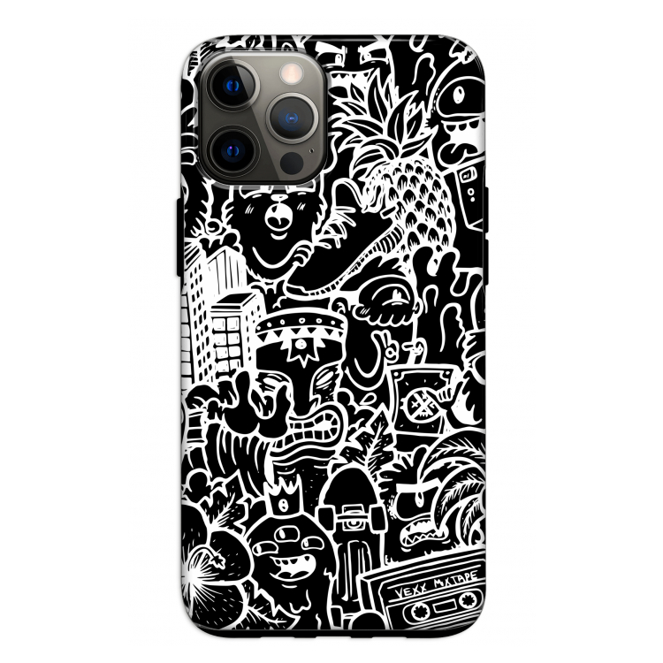Vexx Black Mixtape: iPhone 12 Pro Tough Case