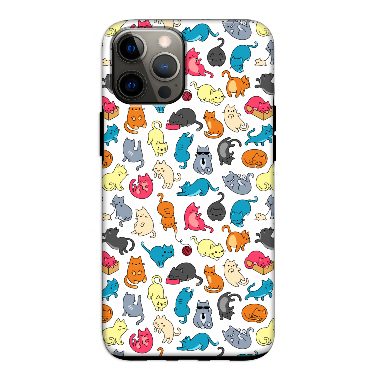 Kleurrijke katten: iPhone 12 Pro Tough Case