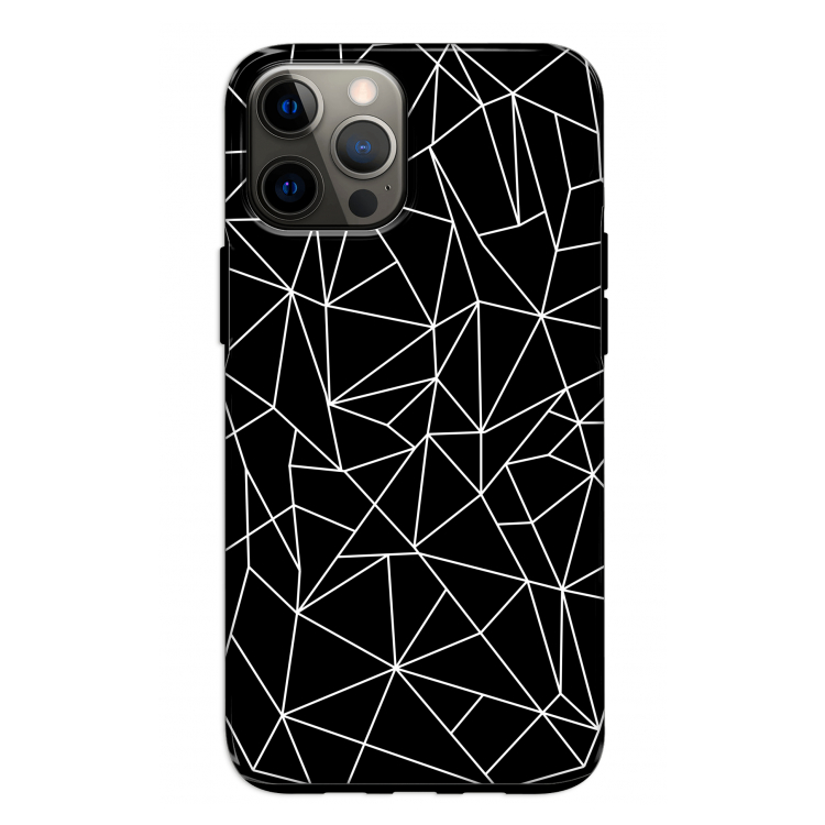 Geometrische lijnen wit: iPhone 12 Pro Tough Case