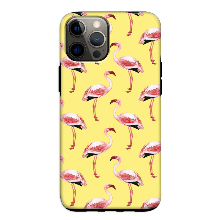 Flamingo's geel: iPhone 12 Pro Tough Case