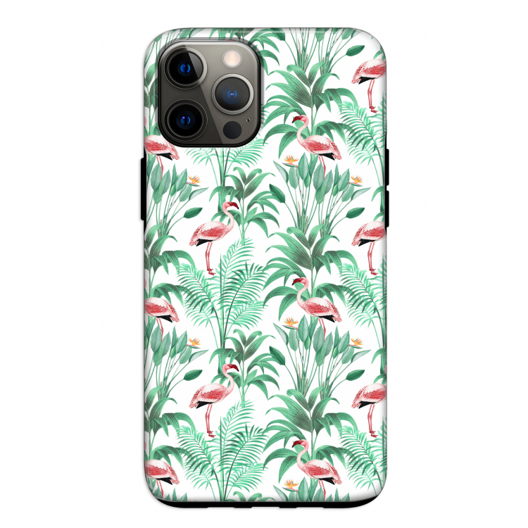 Flamingo bladeren: iPhone 12 Pro Tough Case