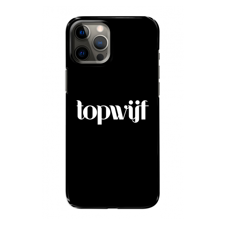 Topwijf Zwart: Volledig geprint iPhone 12 Pro Hoesje