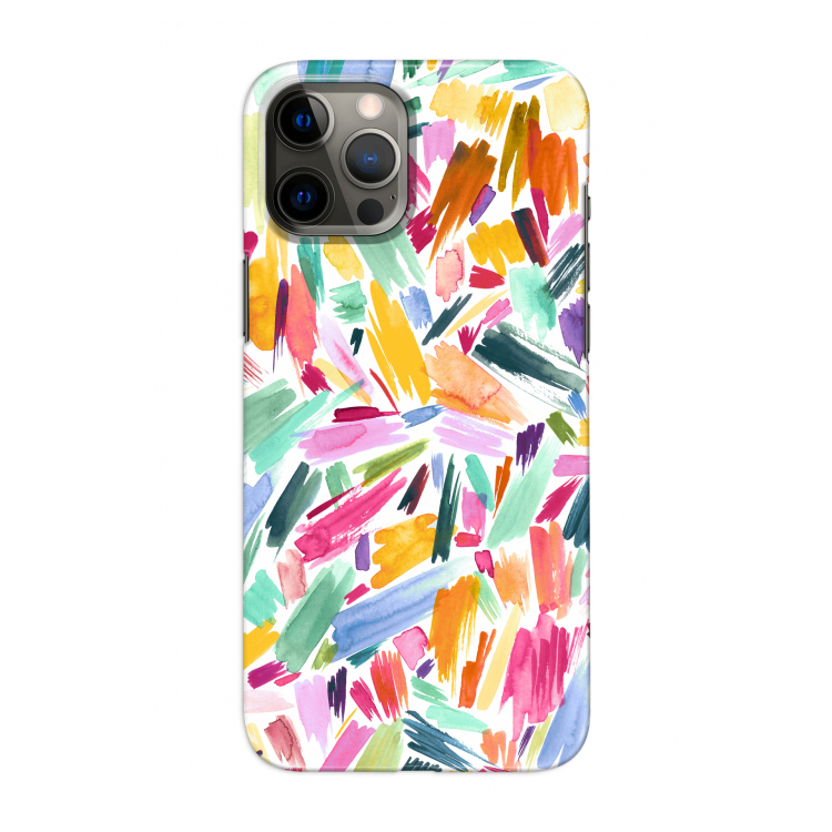 Watercolor Brushstrokes: Volledig geprint iPhone 12 Pro Hoesje