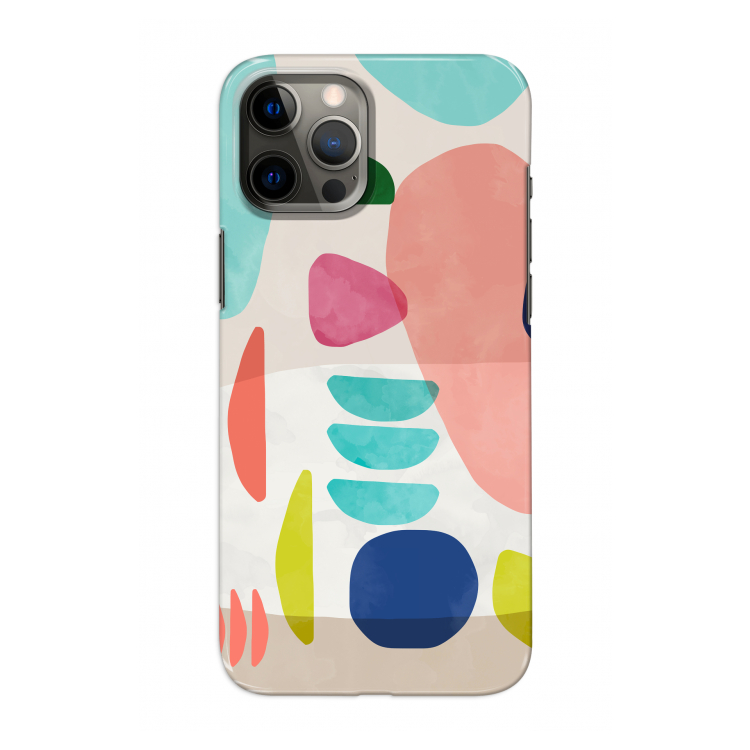 Bold Rounded Shapes: Volledig geprint iPhone 12 Pro Hoesje