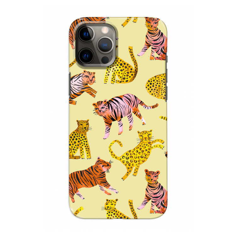 Cute Tigers and Leopards: Volledig geprint iPhone 12 Pro Hoesje