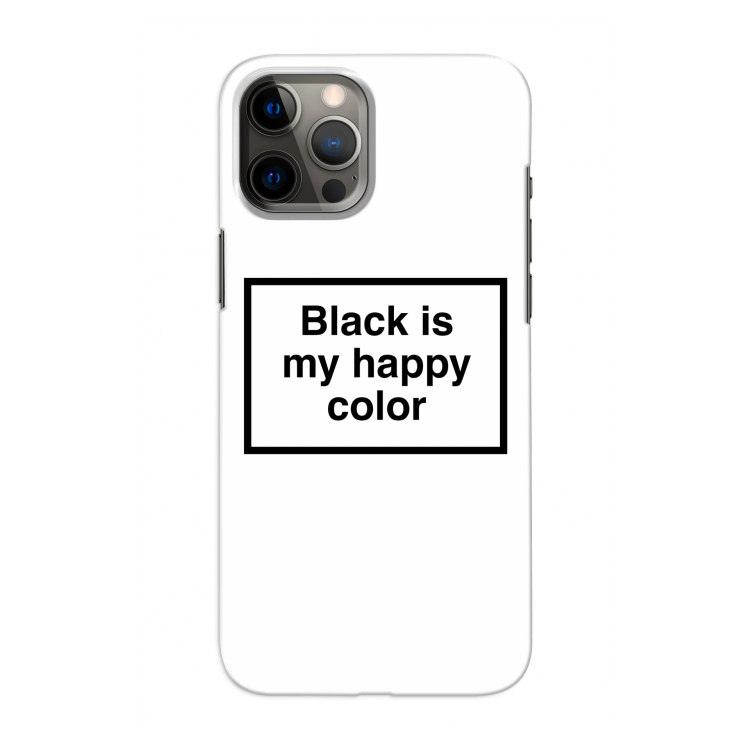 Black is my happy color: Volledig geprint iPhone 12 Pro Hoesje