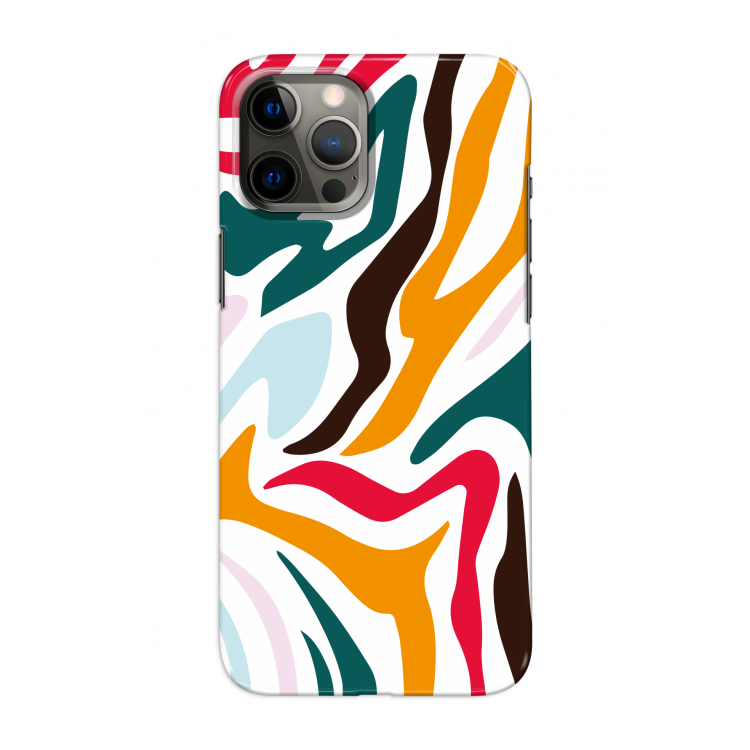 Colored Zebra: Volledig geprint iPhone 12 Pro Hoesje
