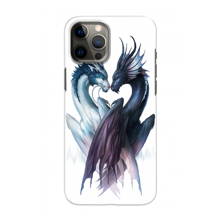 Yin Yang Dragons: Volledig geprint iPhone 12 Pro Hoesje