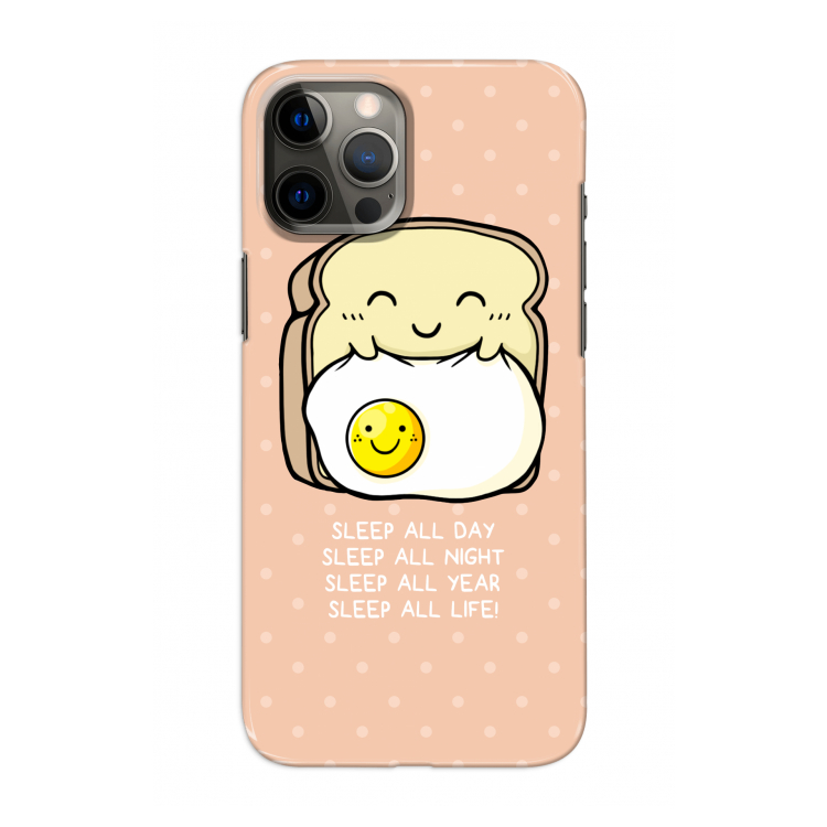 Sleep All Day: Volledig geprint iPhone 12 Pro Hoesje
