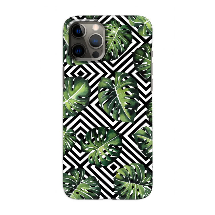 Geometrische jungle: Volledig geprint iPhone 12 Pro Hoesje
