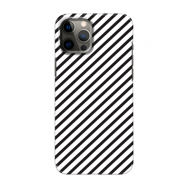 Strepen zwart-wit: Volledig geprint iPhone 12 Pro Hoesje