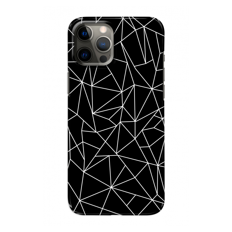 Geometrische lijnen wit: Volledig geprint iPhone 12 Pro Hoesje