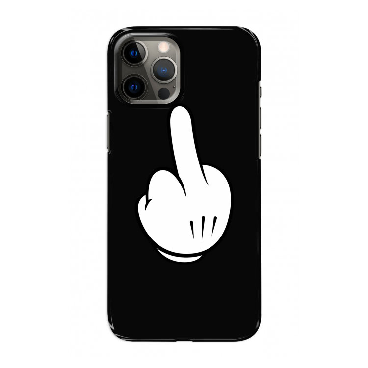Middle finger black: Volledig geprint iPhone 12 Pro Hoesje