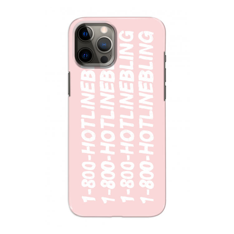 Hotline bling pink: Volledig geprint iPhone 12 Pro Hoesje