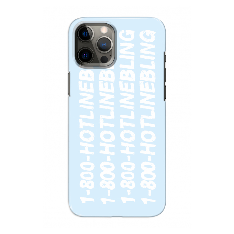 Hotline bling blue: Volledig geprint iPhone 12 Pro Hoesje