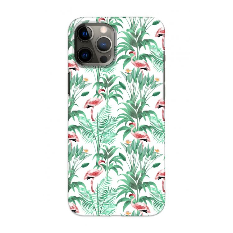 Flamingo bladeren: Volledig geprint iPhone 12 Pro Hoesje
