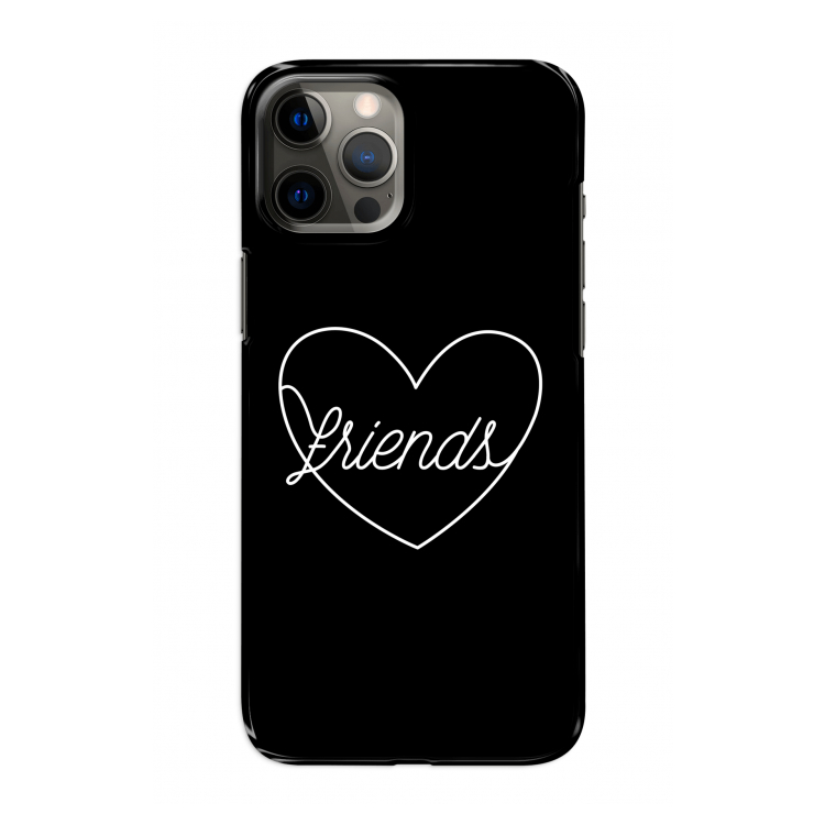 Friends heart black: Volledig geprint iPhone 12 Pro Hoesje