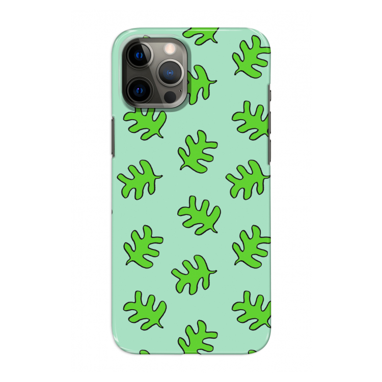Groene blaadjes: Volledig geprint iPhone 12 Pro Hoesje
