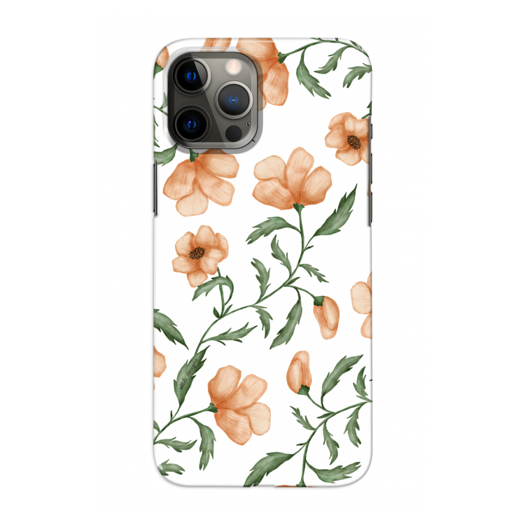 Peachy flowers: Volledig geprint iPhone 12 Pro Hoesje