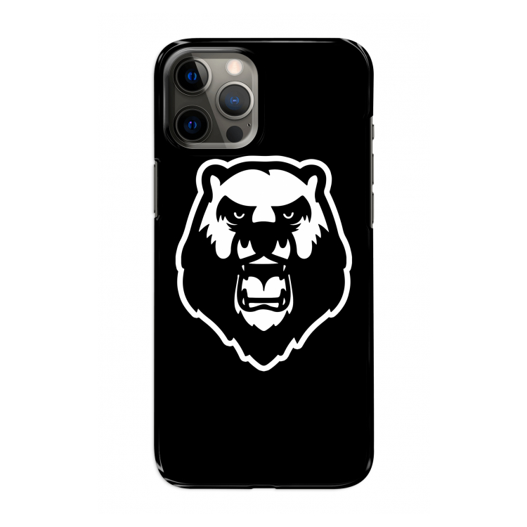 Angry Bear (black): Volledig geprint iPhone 12 Pro Hoesje