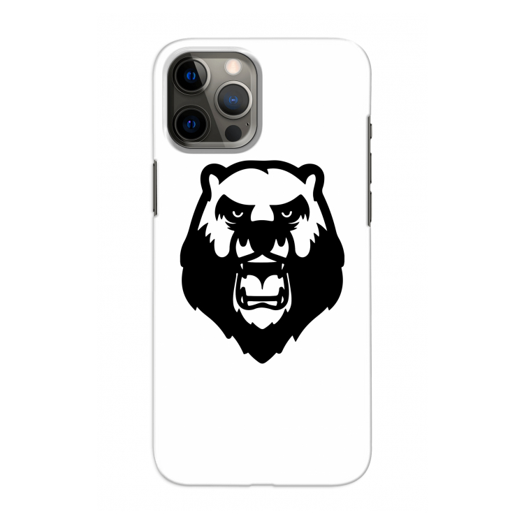 Angry Bear (white): Volledig geprint iPhone 12 Pro Hoesje