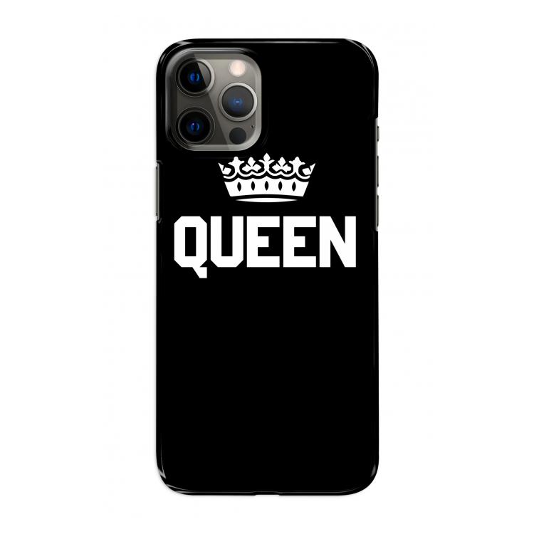 Queen zwart: Volledig geprint iPhone 12 Pro Hoesje
