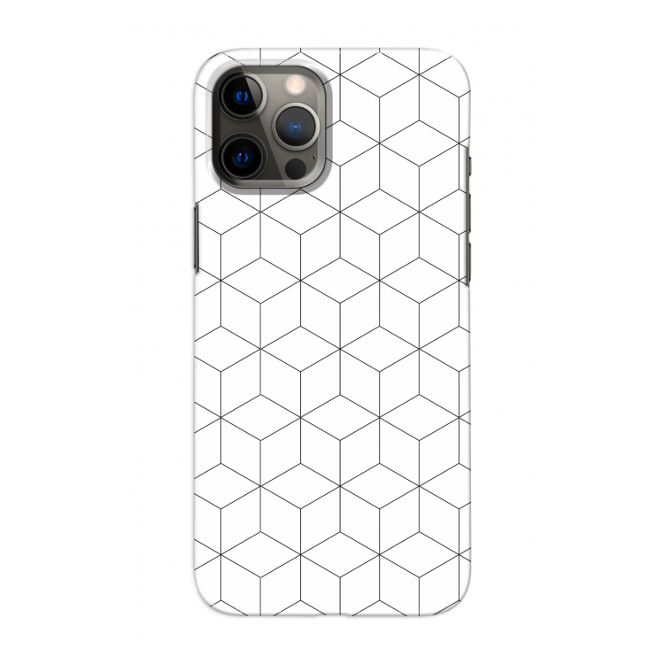 Zwart-witte kubussen: Volledig geprint iPhone 12 Pro Hoesje