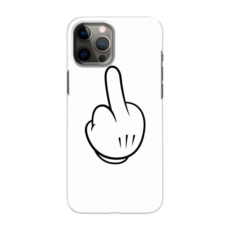 Middle finger white: Volledig geprint iPhone 12 Pro Hoesje