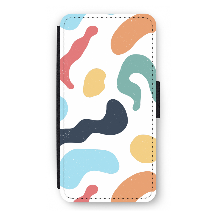 Memphis Shapes Blue: iPhone 12 Pro Flip Hoesje