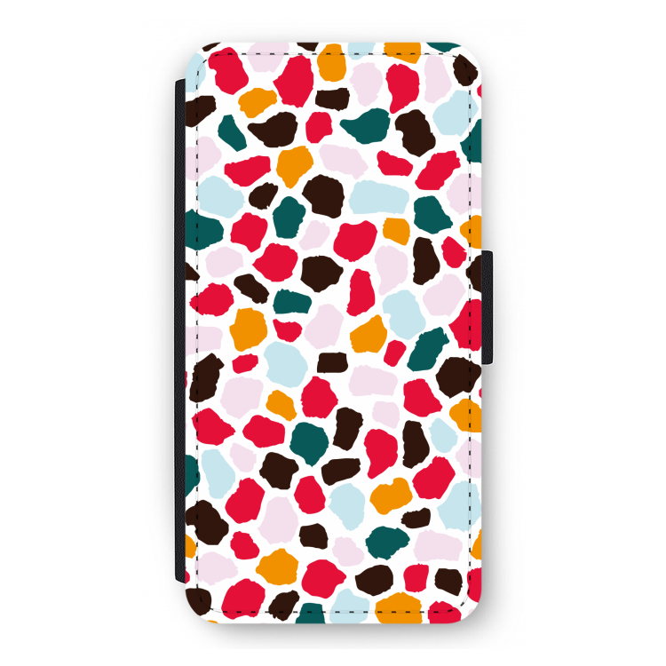 Colored Giraffe: iPhone 12 Pro Flip Hoesje