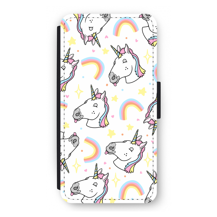 Rainbow Unicorn: iPhone 12 Pro Flip Hoesje