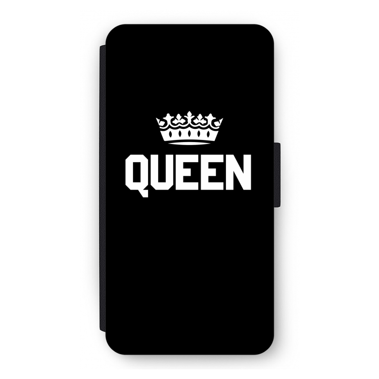 Queen zwart: iPhone 12 Pro Flip Hoesje