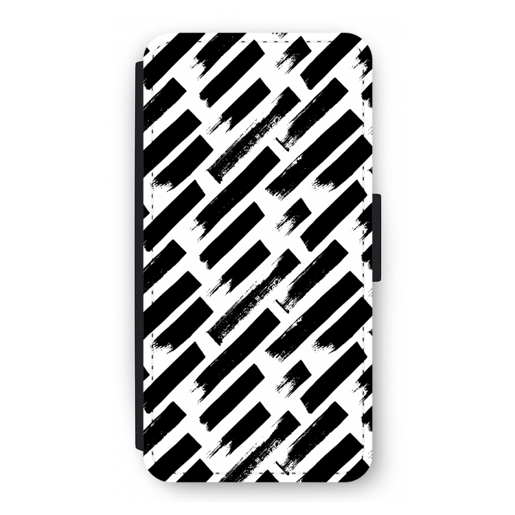 Zwarte vegen: iPhone 12 Pro Flip Hoesje