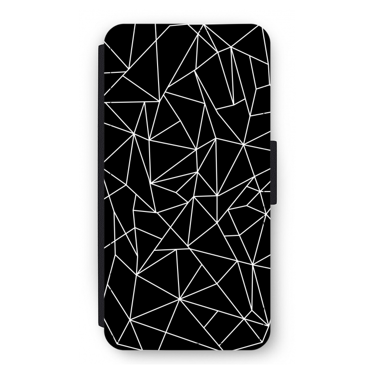 Geometrische lijnen wit: iPhone 12 Pro Flip Hoesje