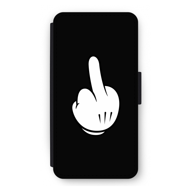 Middle finger black: iPhone 12 Pro Flip Hoesje