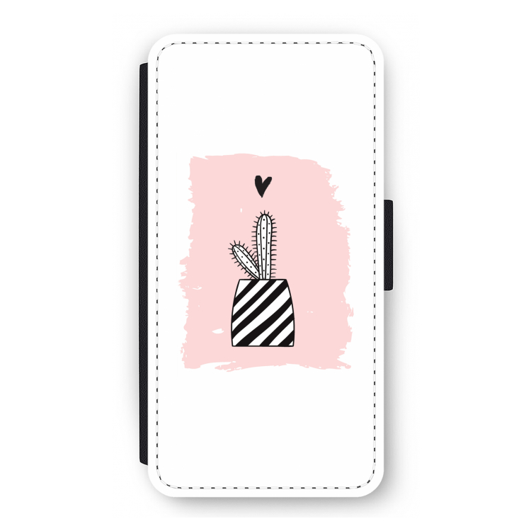 Zwart-wit cactus: iPhone 12 Pro Flip Hoesje