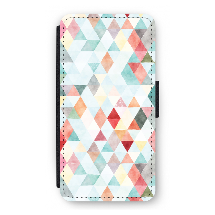 Gekleurde driehoekjes pastel: iPhone 12 Pro Flip Hoesje