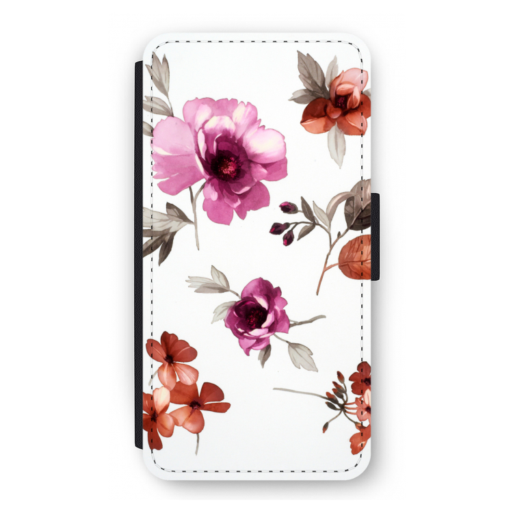 Geschilderde bloemen: iPhone 12 Pro Flip Hoesje