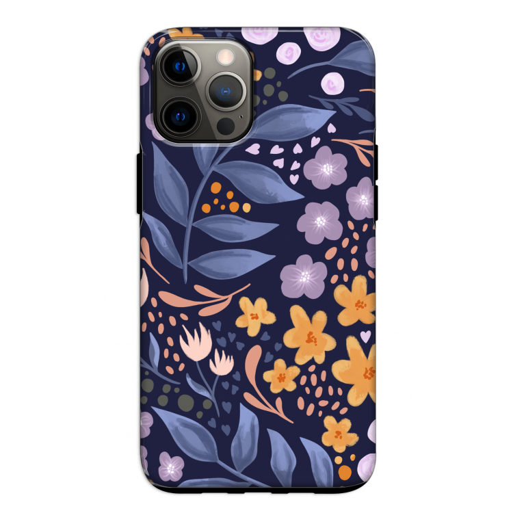 Flowers with blue leaves: iPhone 12 Pro Tough Case