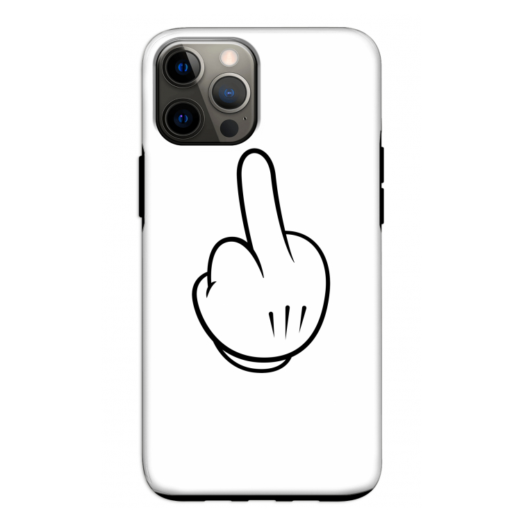 Middle finger white: iPhone 12 Pro Tough Case